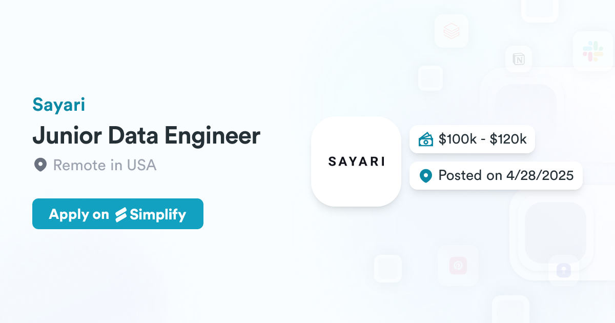Syari Graph Junior Data Engineer @ Sayari | Simplify Jobs