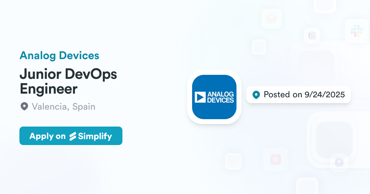 Junior DevOps Engineer @ Analog Devices | Simplify Jobs