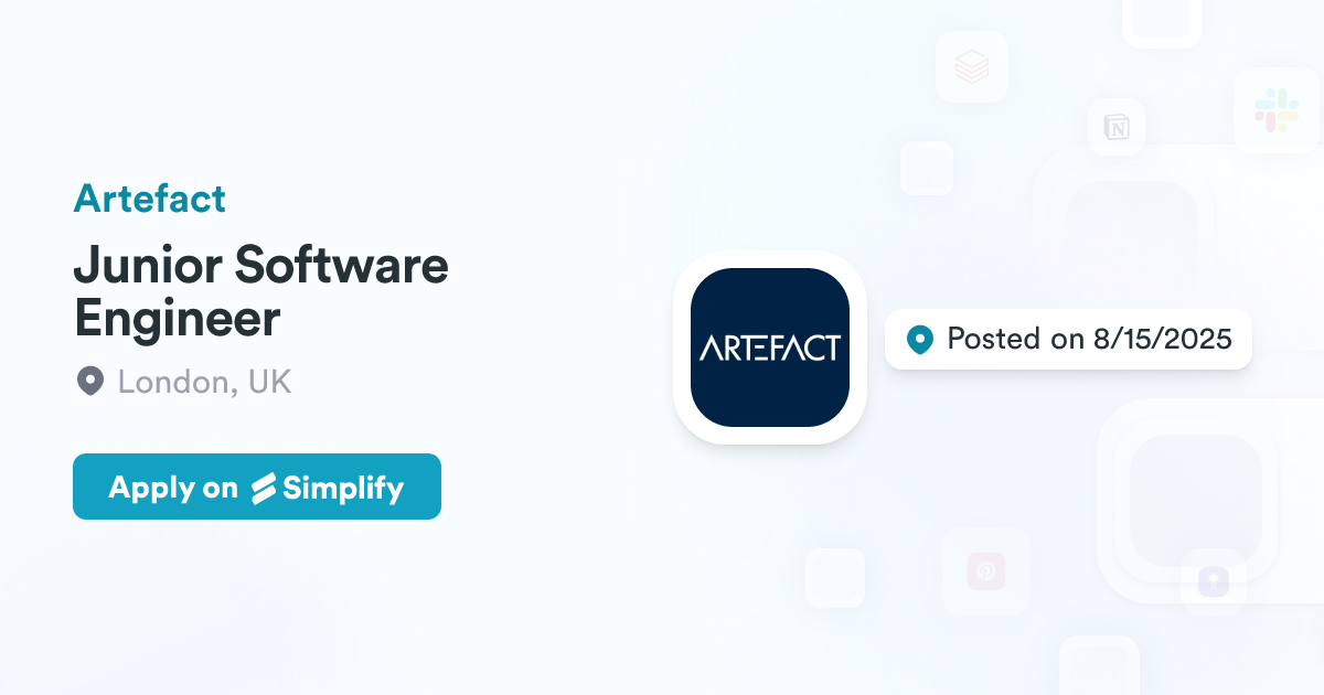 Junior Software Engineer @ Artefact | Simplify Jobs
