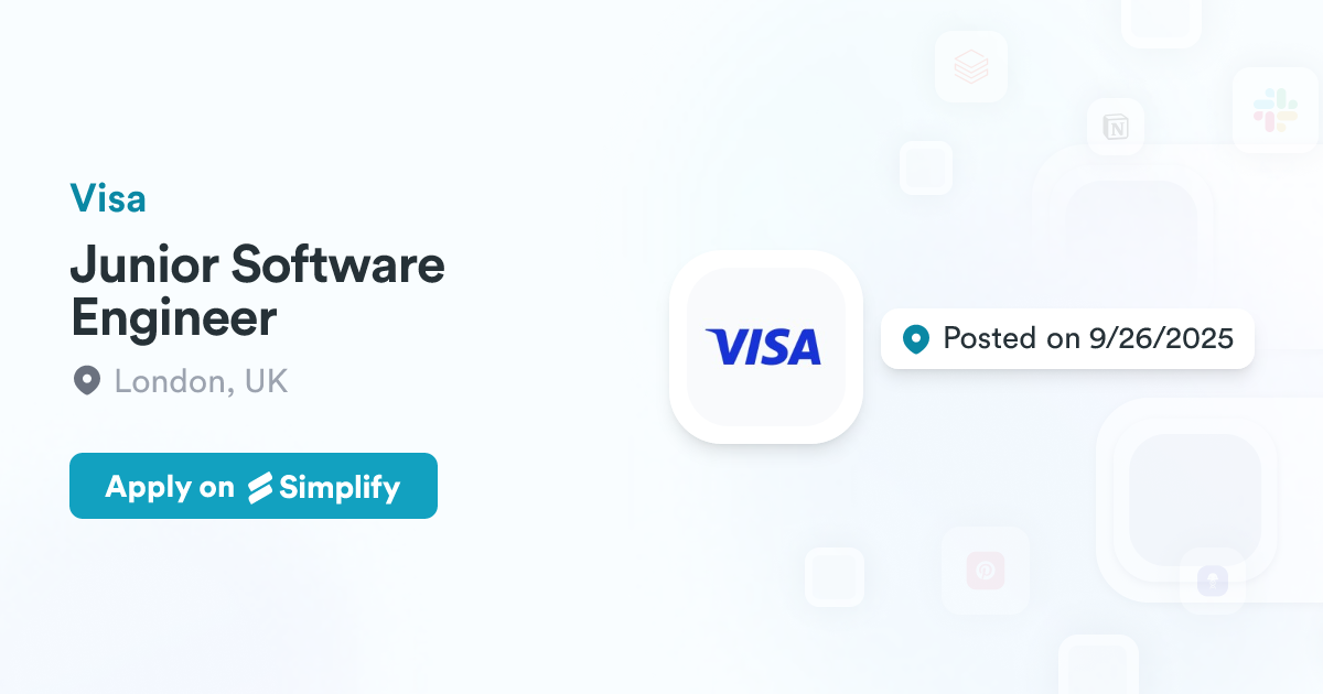 Junior Software Engineer @ Visa | Simplify Jobs
