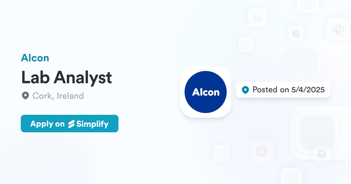 Lab Analyst @ Alcon | Simplify Jobs