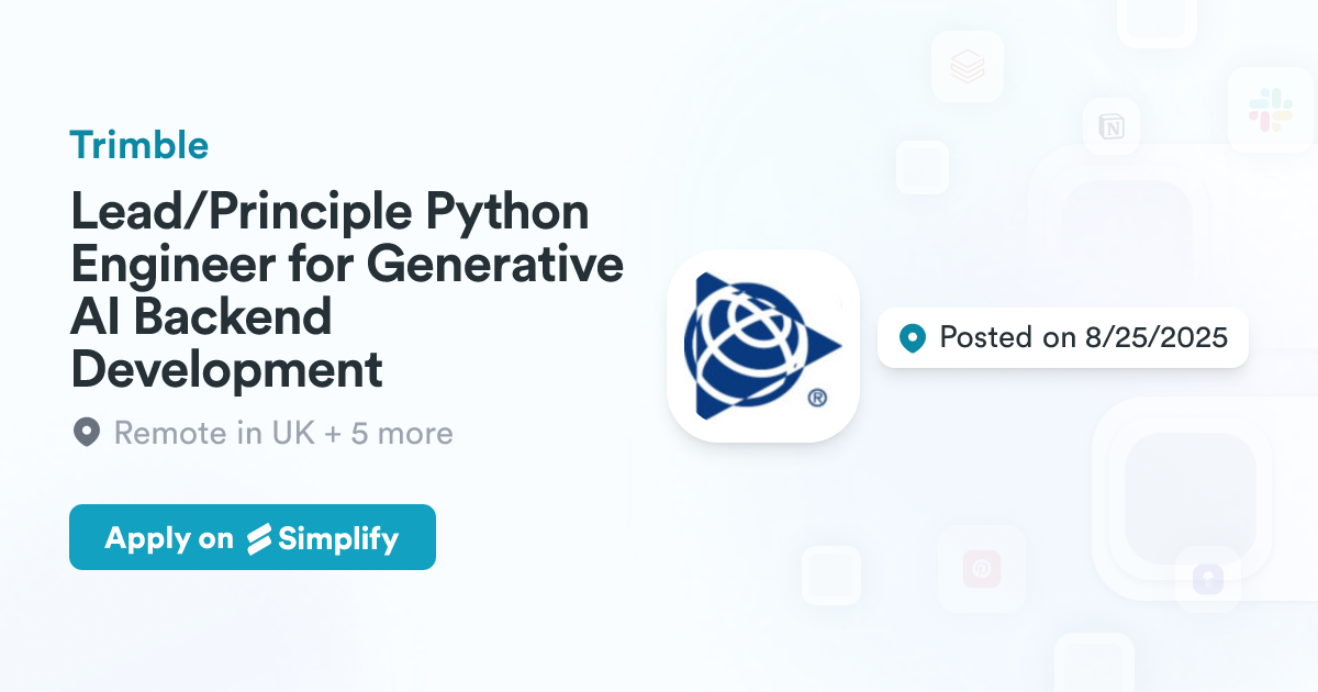 Lead/Principle Python Engineer for Generative AI Backend Development ...