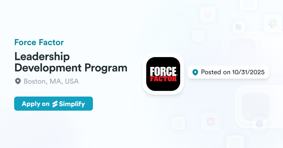 Factor Work Software Leadership Development Program @ Force Factor | Simplify Jobs