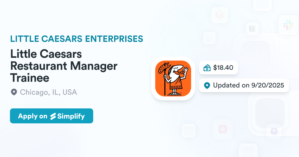 Little Caesars Restaurant Manager Trainee @ LITTLE CAESARS ENTERPRISES ...