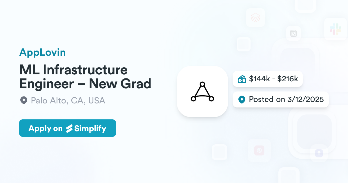 ML Infrastructure Engineer – New Grad @ AppLovin | Simplify Jobs