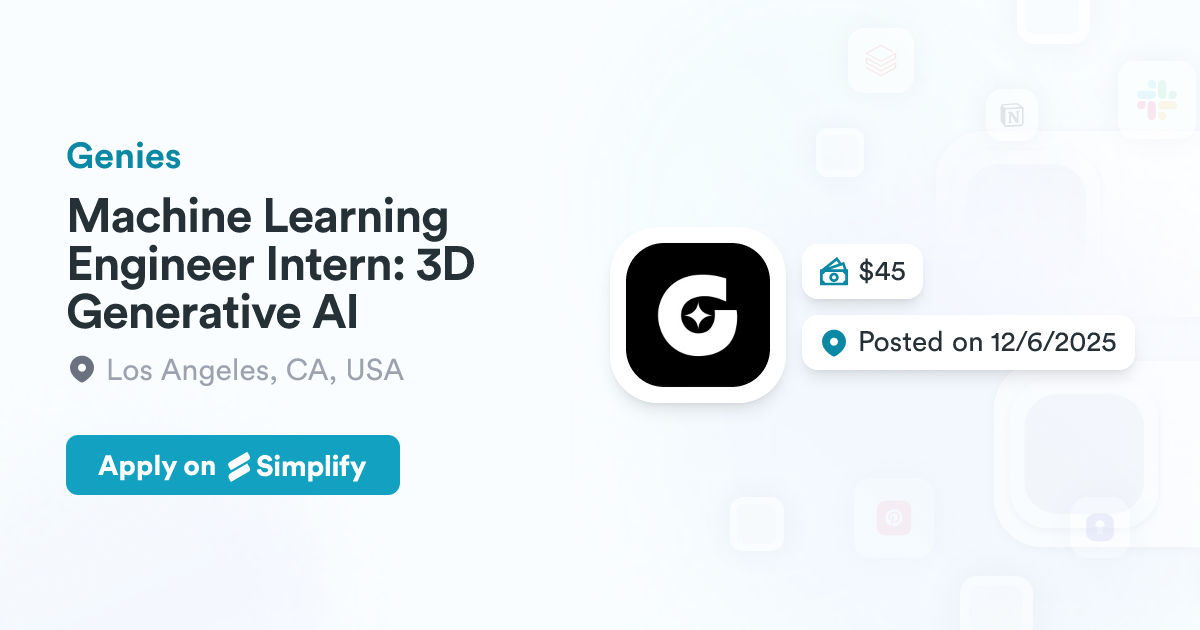 418 generative ai prompt engineering jobs in india:... Machine Learning Engineer Intern: 3D Generative AI @ Genies | Simplify Jobs