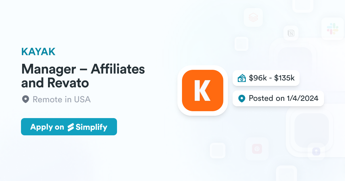 Manager – Affiliates and Revato @ KAYAK | Simplify Jobs
