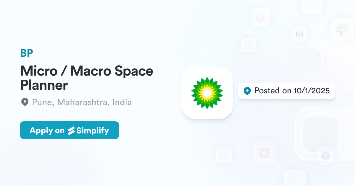 Macro Space Panel Micro / Macro Space Planner @ BP | Simplify Jobs