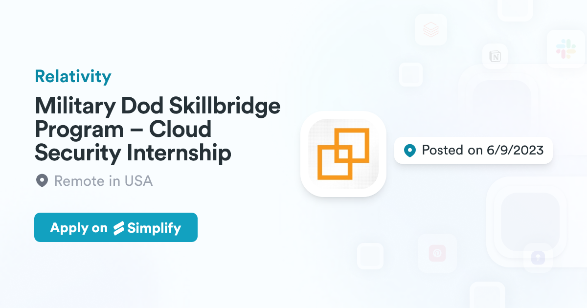 Military Dod Skillbridge Program – Cloud Security Internship ...