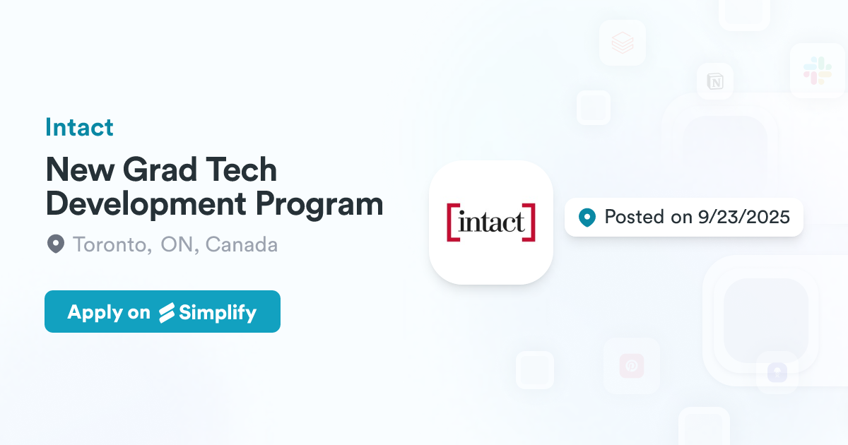 New Grad Tech Development Program @ Intact | Simplify Jobs