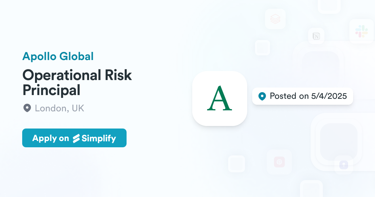 Operational Risk Principal @ Apollo Global | Simplify Jobs