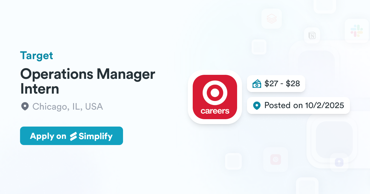 Operations Manager Intern @ Target | Simplify Jobs