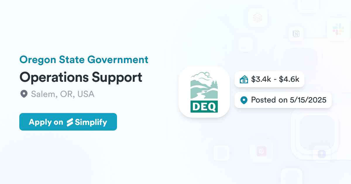 Operations Support @ Oregon State Government | Simplify Jobs