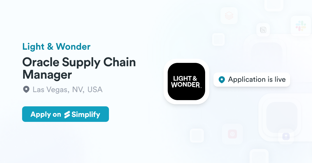 Oracle Supply Chain Manager @ Light & Wonder | Simplify Jobs