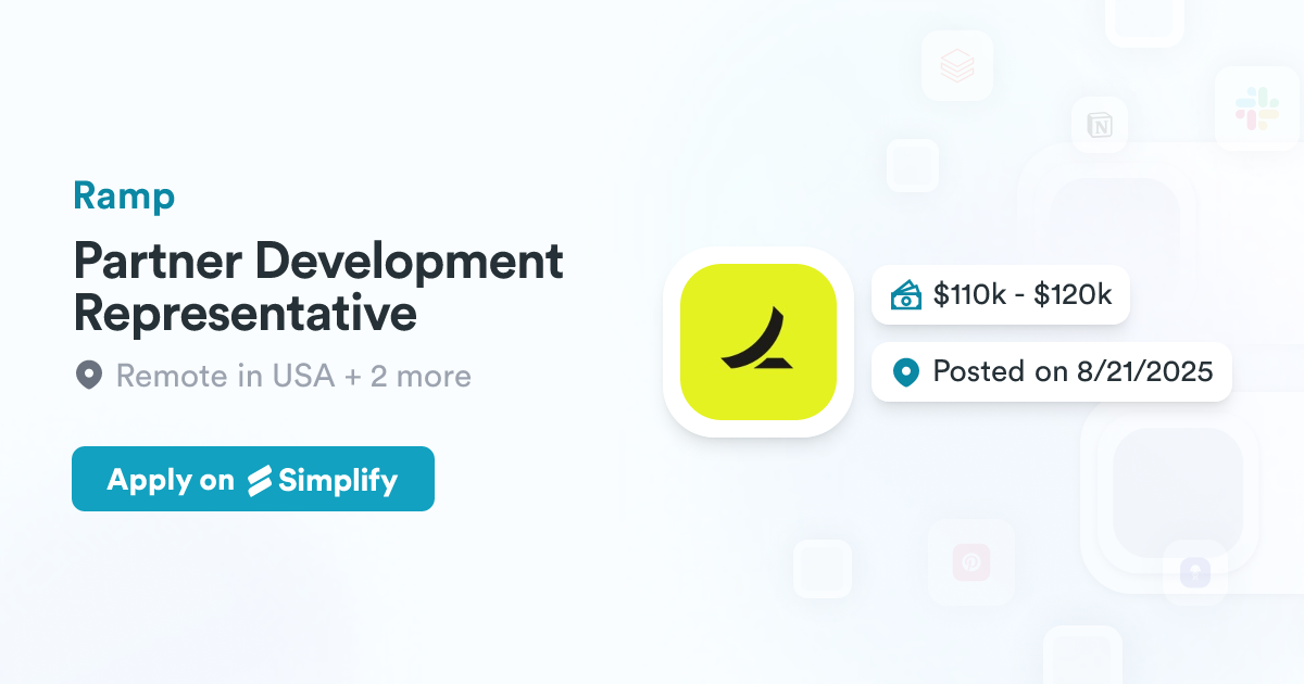 Brandyn Ramp Rep Partner Development Representative @ Ramp | Simplify Jobs