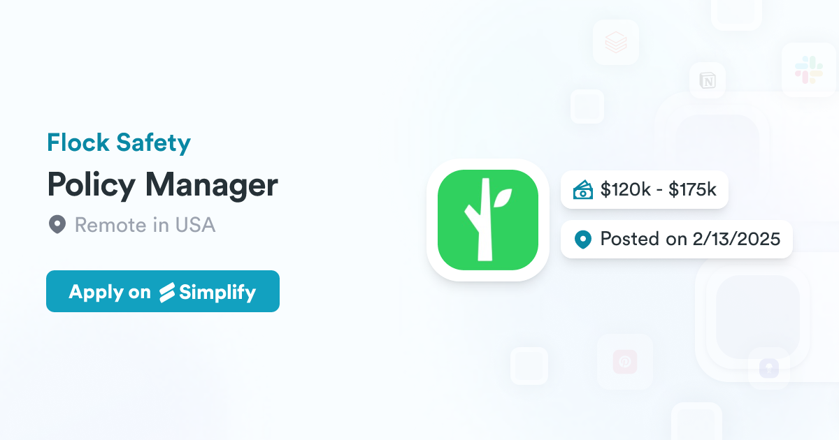 Policy Manager @ Flock Safety | Simplify Jobs