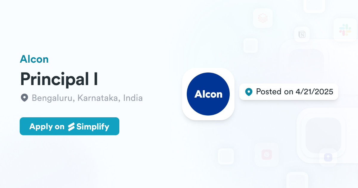 Principal I @ Alcon | Simplify Jobs