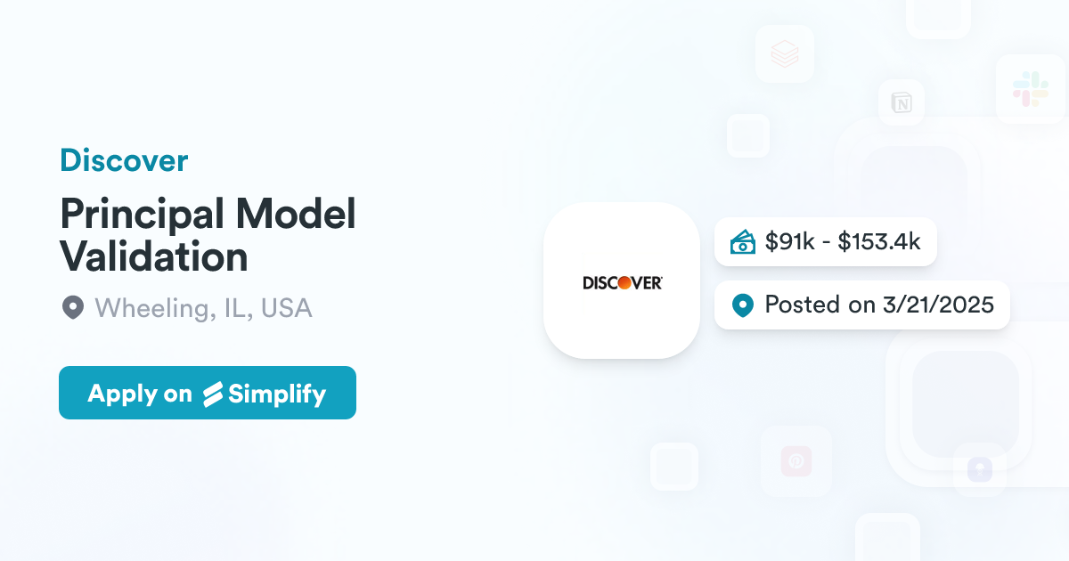 Principal Model Validation @ Discover | Simplify Jobs