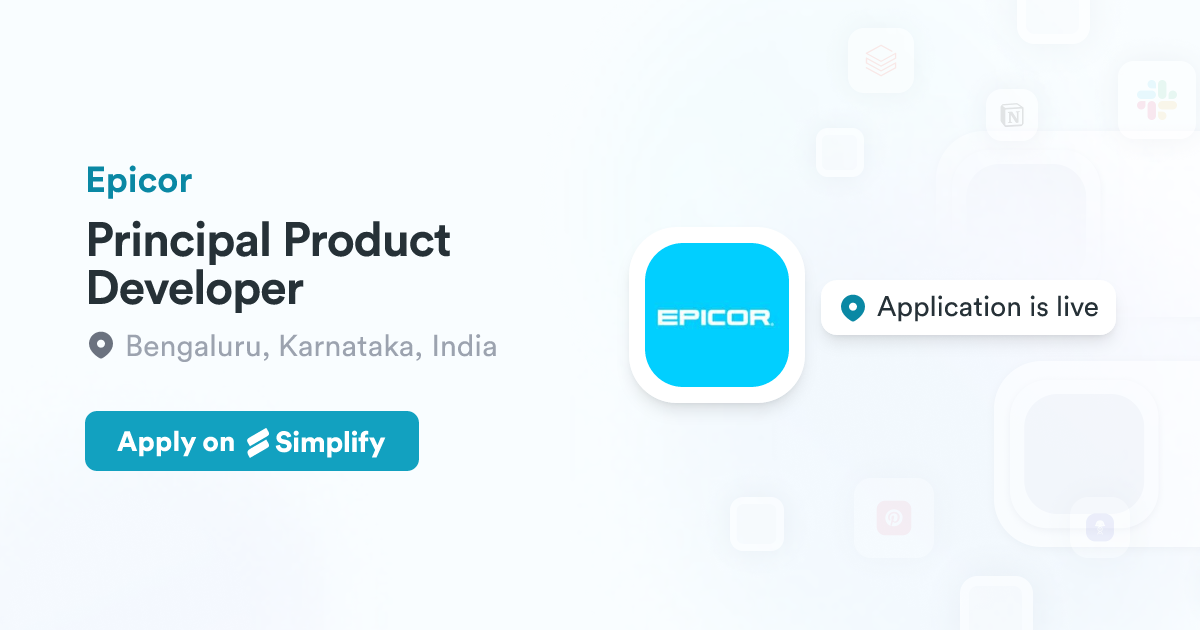 Principal Product Developer @ Epicor | Simplify Jobs