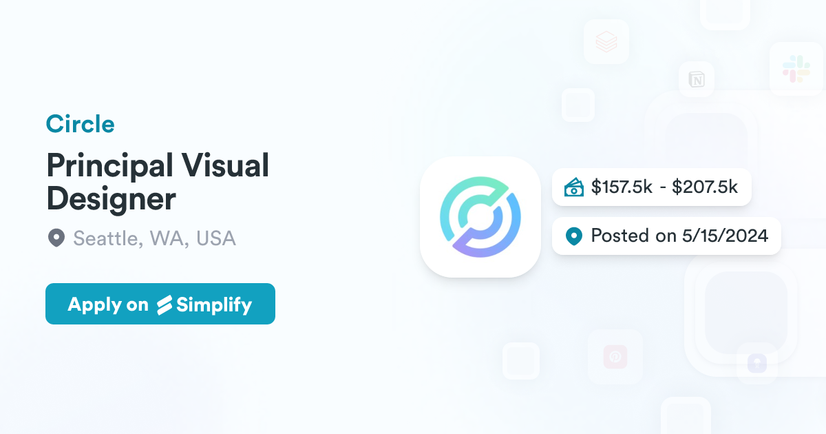 Principal Visual Designer @ Circle | Simplify Jobs