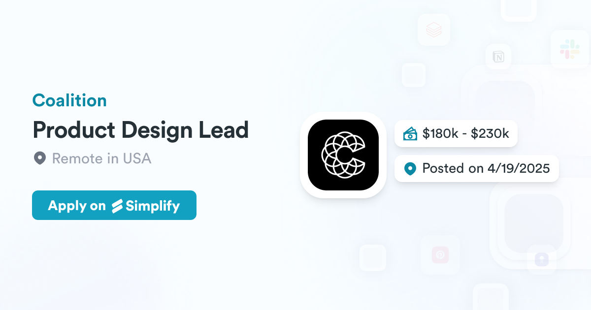 Rust Lead Designer Product Design Lead @ Coalition | Simplify Jobs
