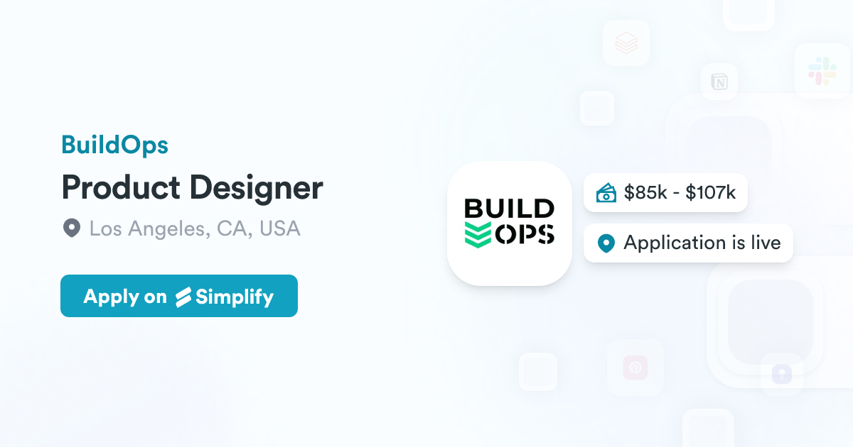 Buildops App Interface Product Designer @ BuildOps | Simplify Jobs