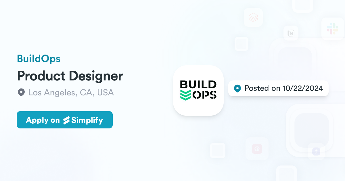 Buildops Company Product Designer @ BuildOps | Simplify Jobs