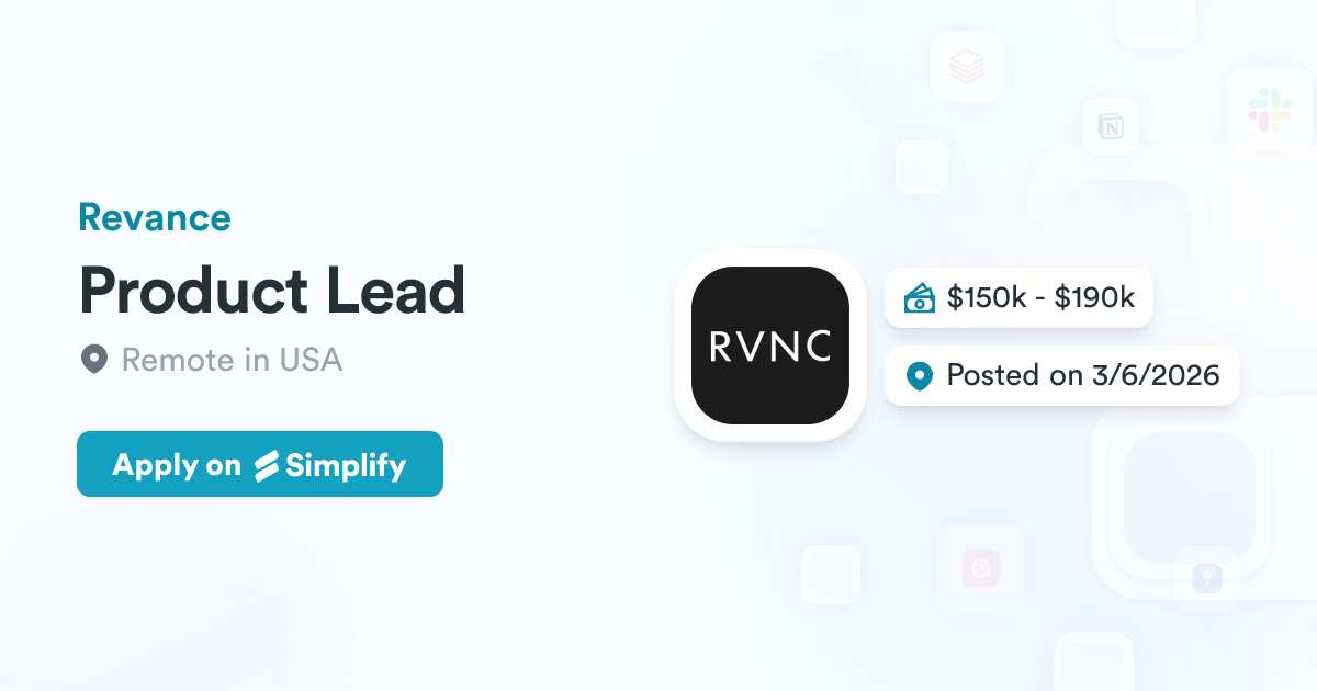 Revanced Logo Product Lead @ Revance | Simplify Jobs