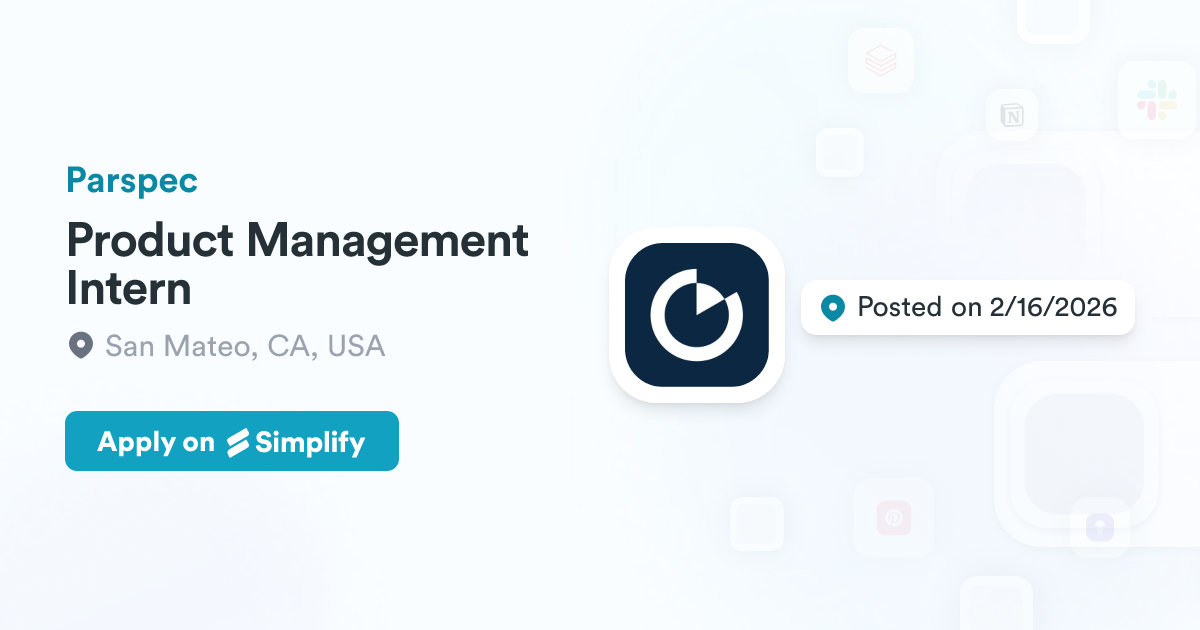 Parspec Icon Product Management Intern @ Parspec | Simplify Jobs