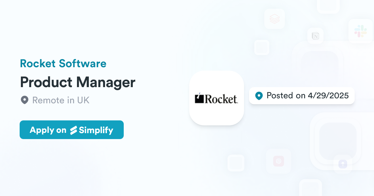 Rocket Manager Product Manager @ Rocket Software | Simplify Jobs