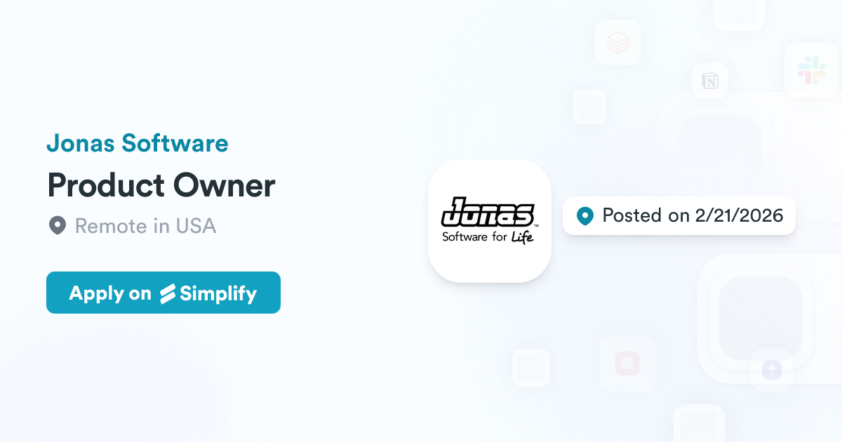 Jonas Software Product Owner @ Jonas Software | Simplify Jobs