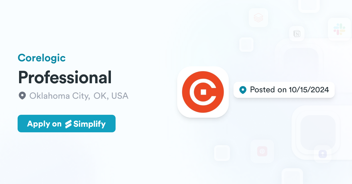 Professional @ Corelogic | Simplify Jobs