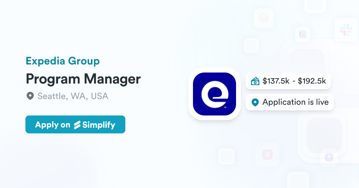 Program Manager @ Expedia Group | Simplify Jobs