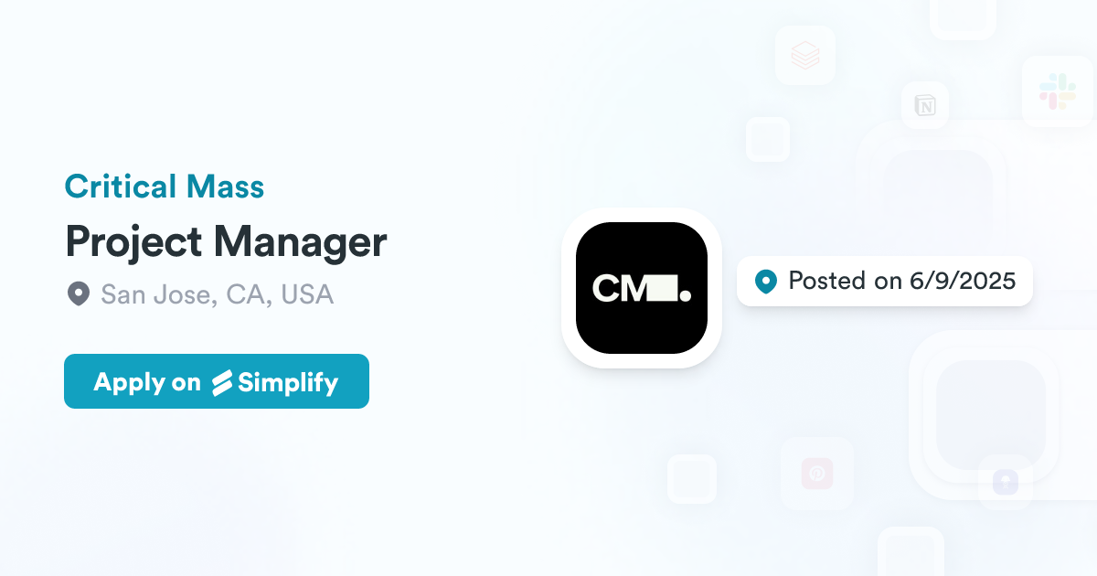 Project Manager @ Critical Mass | Simplify Jobs