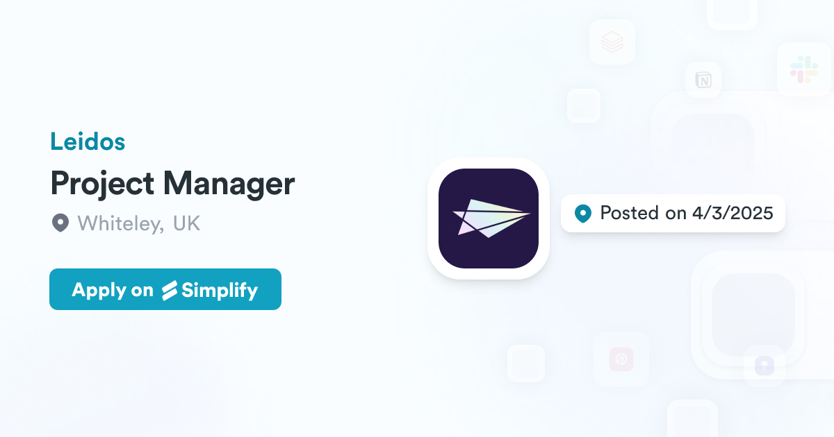 Lensa Project Manager Project Manager @ Leidos | Simplify Jobs