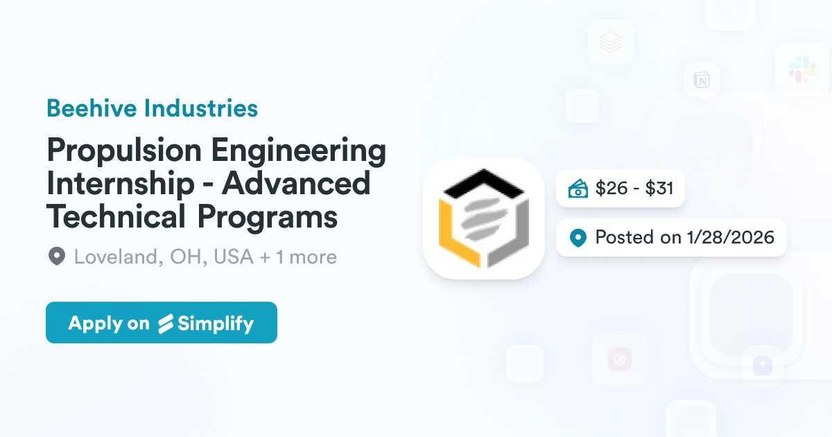 Ang Advanced Programs Propulsion Engineering Internship - Advanced Technical Programs ...
