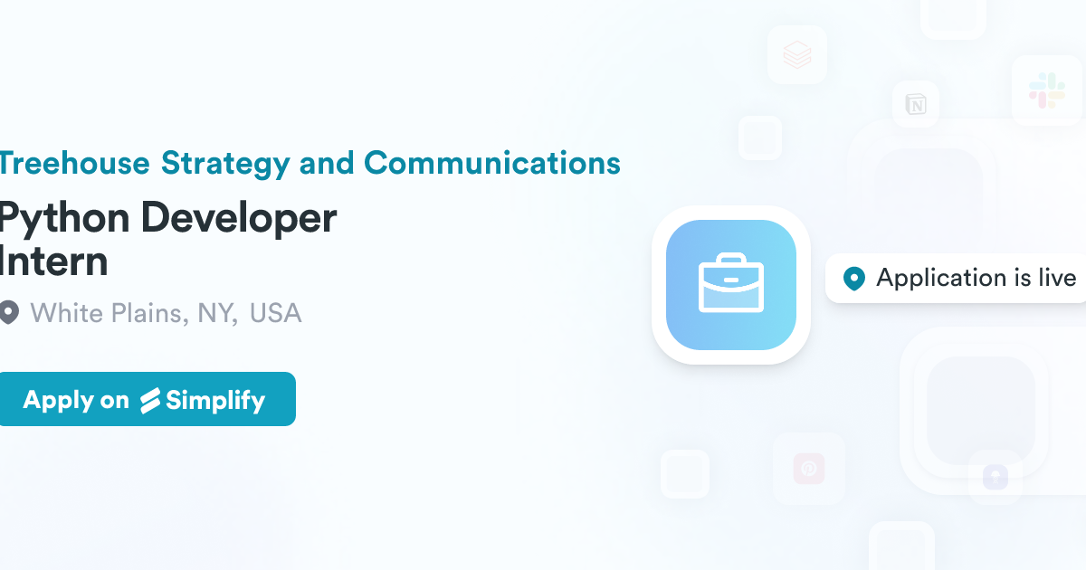 Python Developer Intern @ Treehouse Strategy and Communications ...