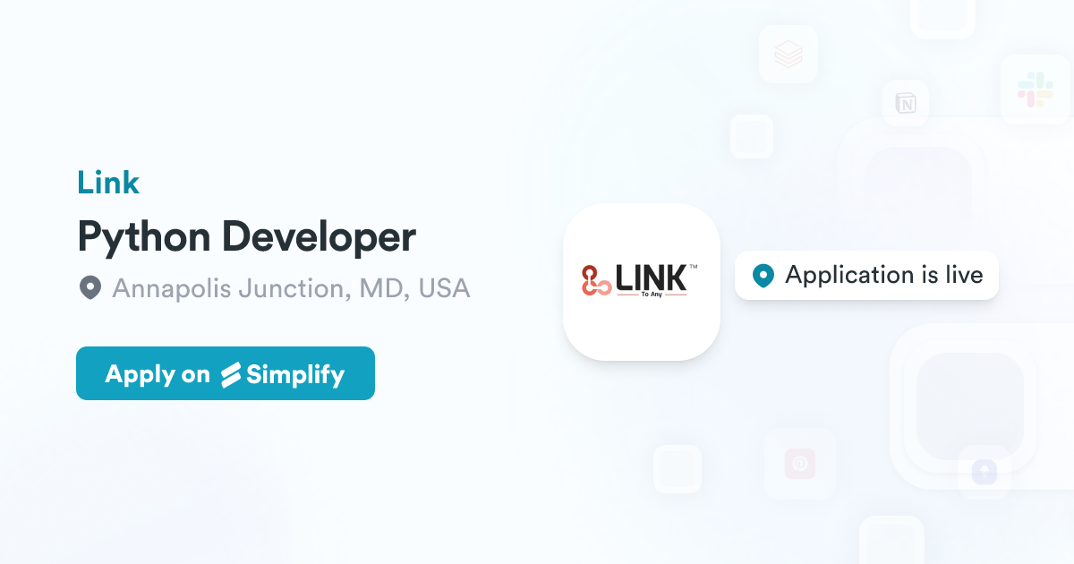 Linkedin Profile Python Developer Python Developer @ Link | Simplify Jobs