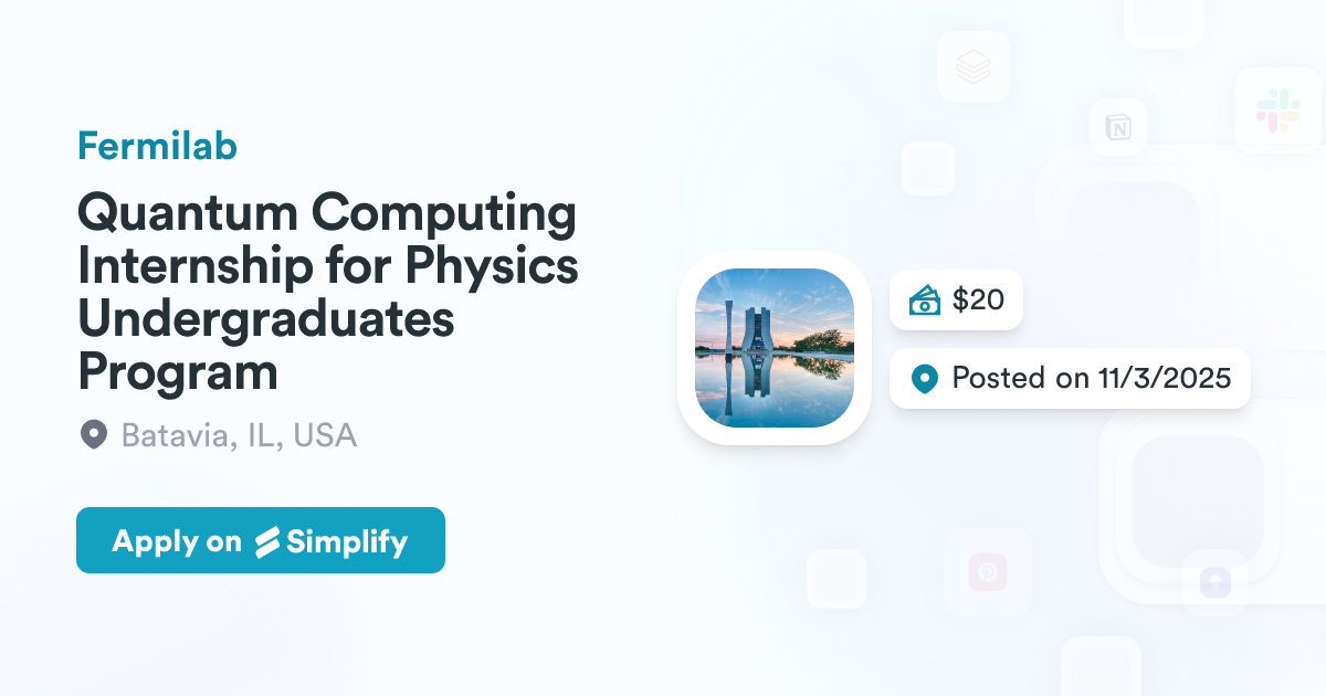 Quantum Computing Internship for Physics Undergraduates Program ...