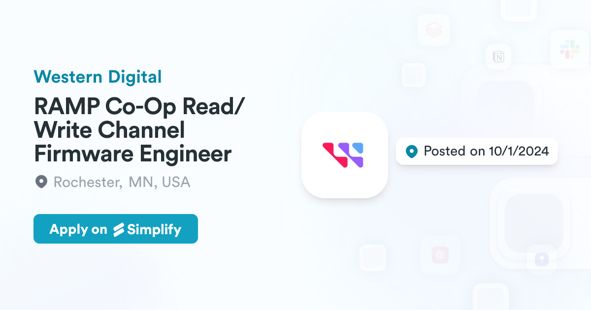 RAMP Co-Op Read/Write Channel Firmware Engineer @ Western Digital ...