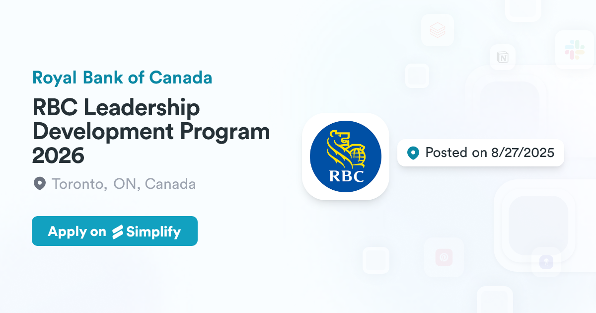 Api Rbc RBC Leadership Development Program 2026 @ Royal Bank of Canada ...