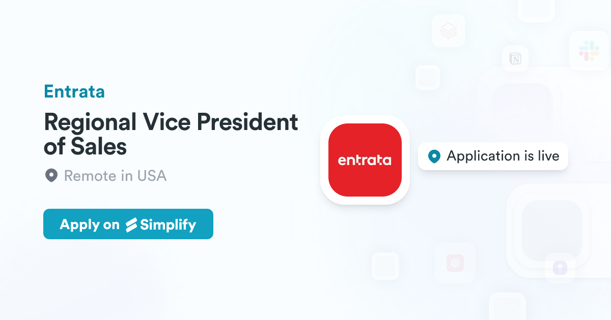 Regional Vice President of Sales @ Entrata | Simplify Jobs