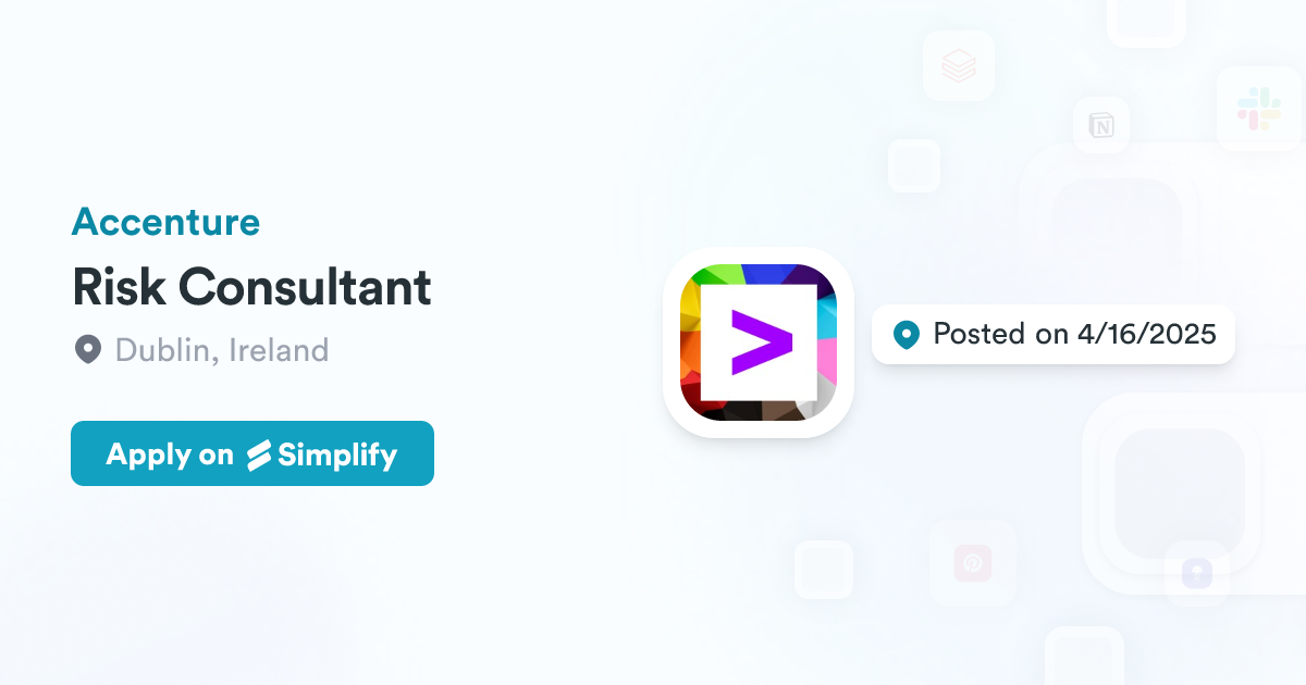 Risk Consultant @ Accenture | Simplify Jobs