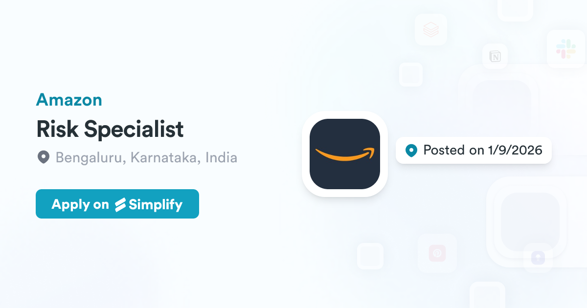 Amazon Risk Profile Risk Specialist @ Amazon | Simplify Jobs