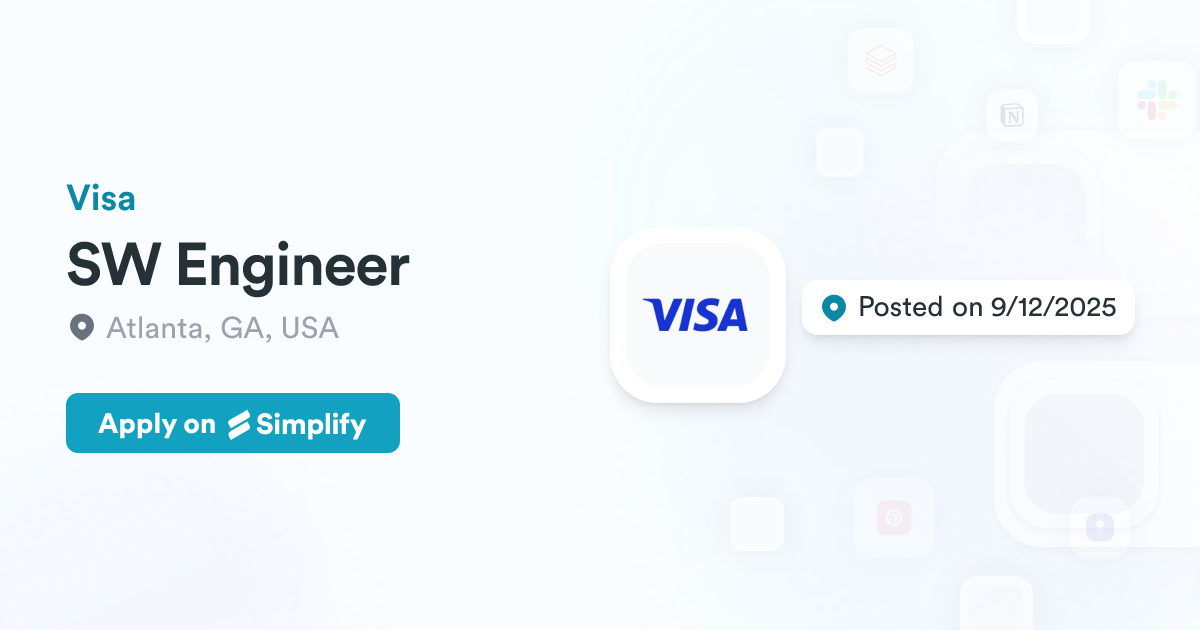 SW Engineer @ Visa | Simplify Jobs