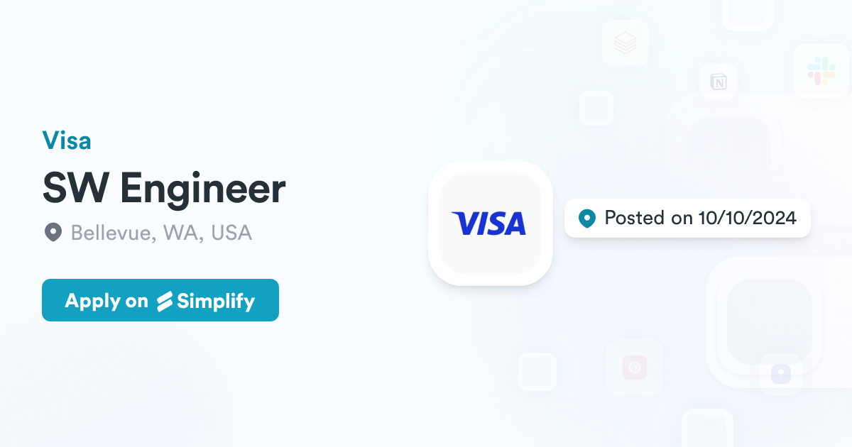 SW Engineer @ Visa | Simplify Jobs