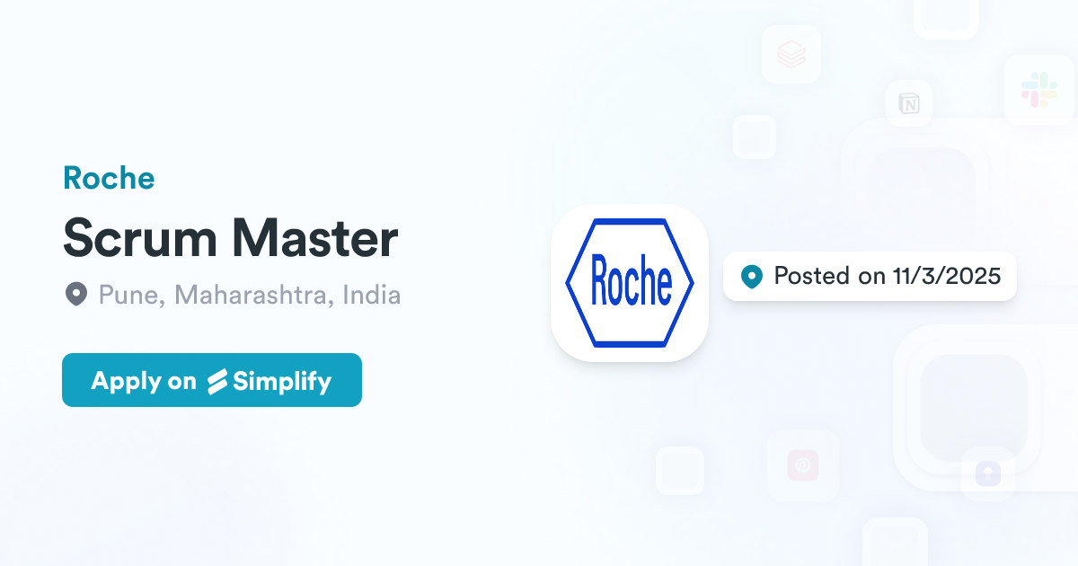 Master Roche Scrum Master @ Roche | Simplify Jobs