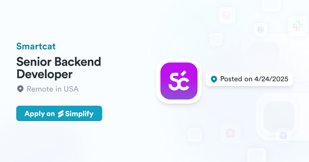 javascript ai backend developer - devsenior Images... Senior Backend Developer @ Smartcat | Simplify Jobs