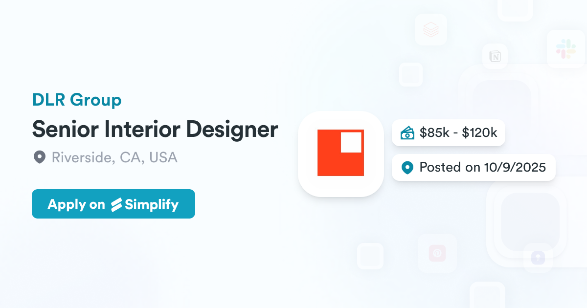 Senior Interior Designer @ DLR Group | Simplify Jobs