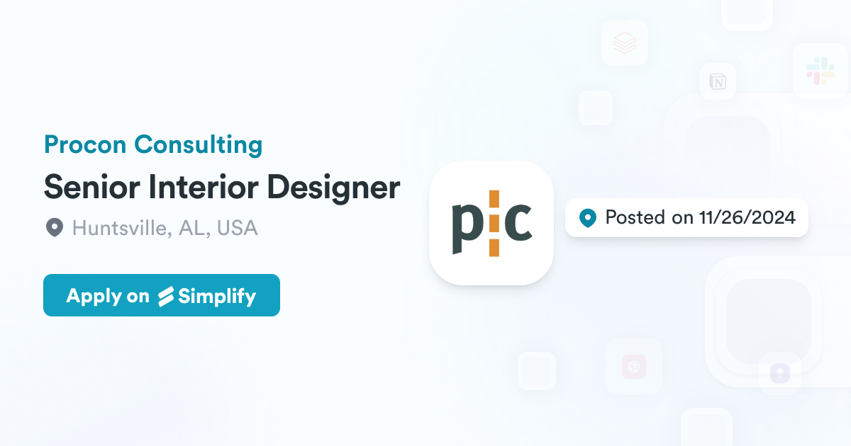 Senior Interior Designer @ Procon Consulting | Simplify Jobs